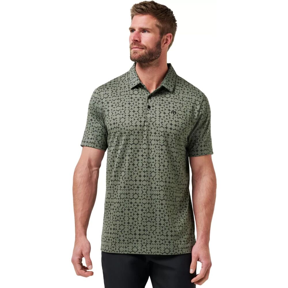 TravisMathew Men's Featherweight Caves Golf Polo - Color: Dark Olive